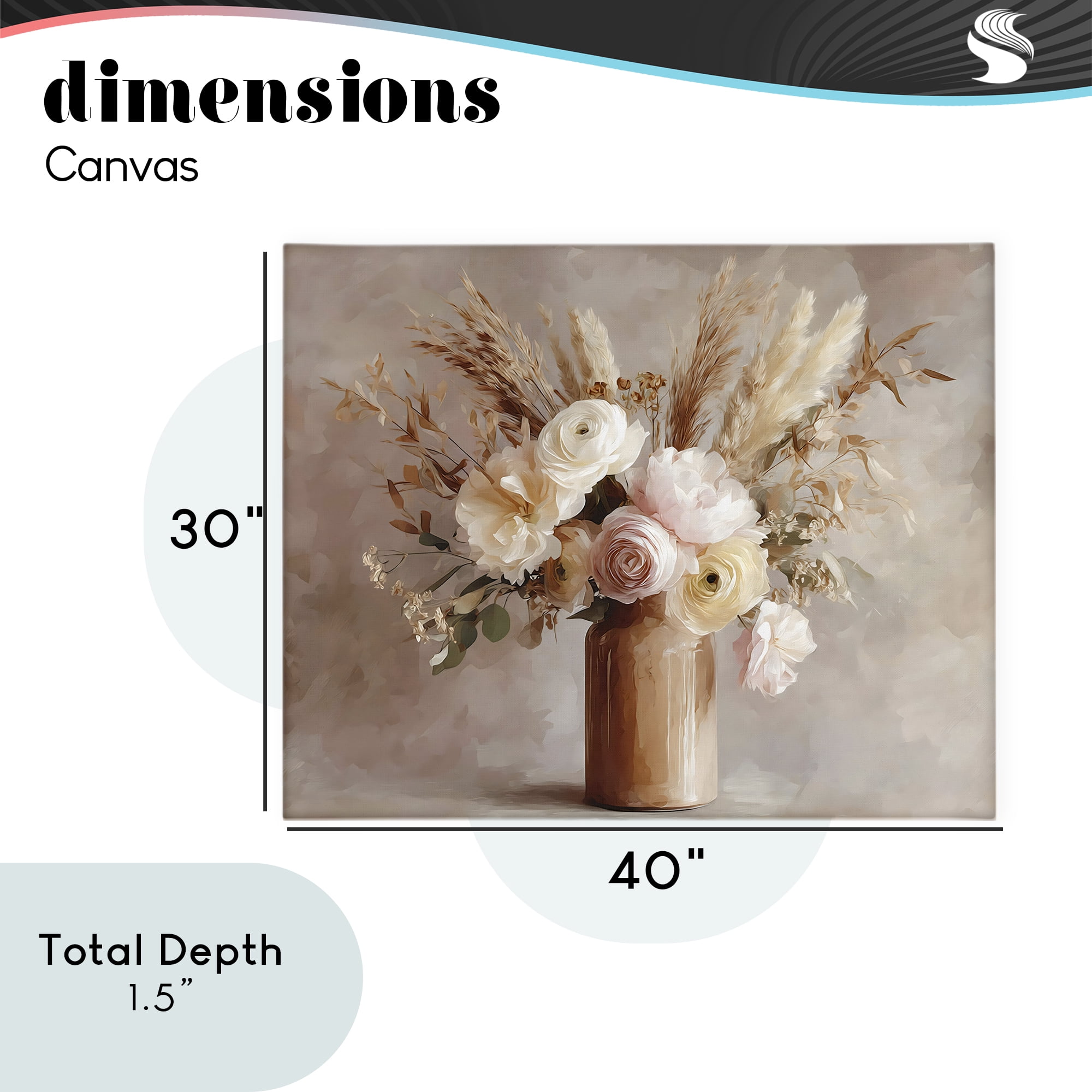 Stupell Industries Elegant Wheat Bouquet in Vase Canvas Wall Art, design by Franklyn Gregory