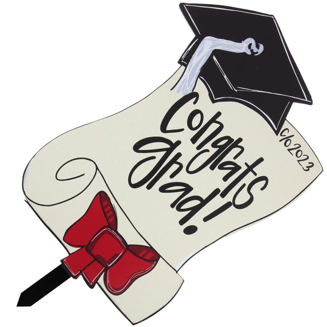 CIMAXIC Graduation Graduation Yard Sign Congrats Grad Lawn Sign Garden Yard Sign with Stake,13.78"X8.62"X0.12"