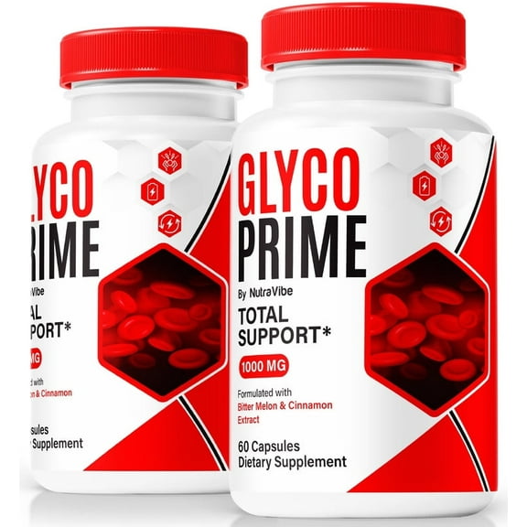 (2 Pack) Glyco Prime Capsules, Original GlycoPrime Formula - Naturally Supports Healthy Circulation, Stable Levels and Energizes the Body, Official Review (120 Capsules)
