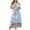 Blue, variant on Fesfesfes Plus Size Dress for Women Deep V-Neck Boho Spring Dress Loose Casual Cold Shoulder Short Sleeve Sun Dress Oversize Floral Print Front Hem Cut Beach Dress