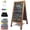 Brown(20"x40"), variant on Solid Wood A-Frame Chalkboard - 30" x 20" Magnetic Sandwich Board Signs Outdoor Standing Chalk Board Easel Sidewalk Pizarra for Menu, Business, Wedding - Rustic Brown