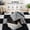 Black,gray,white, variant on 16 Piece Plush Interlocking Carpet Tiles 49"x49" Foam Floor Mat for Kids Playroom, Soft Anti-Slip Jigsaw Puzzle Floor Mats, Grey