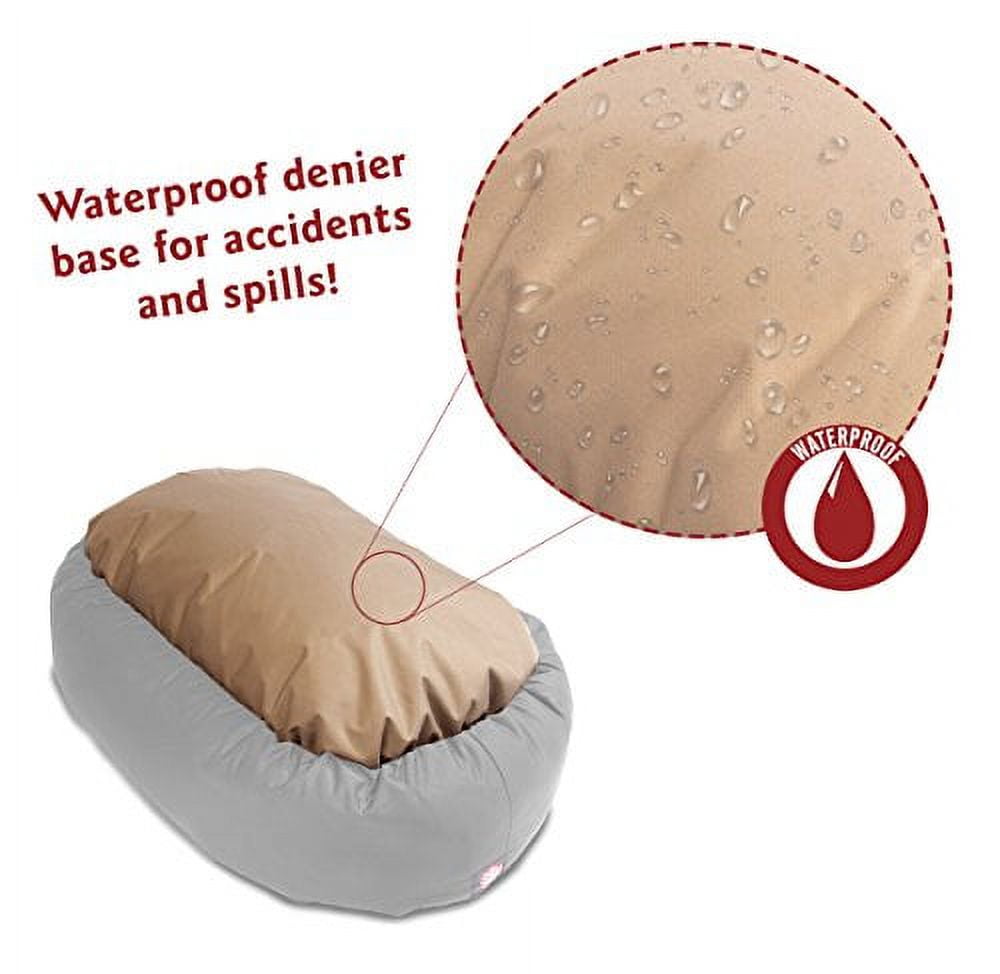 Majestic Pet Villa Velvet Bagel Pet Bed for Dogs, Calming Dog Bed Washable, Medium, Azure