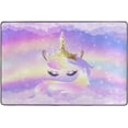 thumbnail image 4 of Dreamtimes Magic Unicorn Face Area Rug 72x48in Rainbow Starry Sky Non-Slip Floor Carpet Comfort Floor Mats Decor for Indoor Living Dining Room and Bedroom Area, 4 of 7