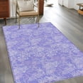 thumbnail image 2 of 3'x5' Rug for Living Room Bedroom, Purple Flowers Washable Area Rugs Non-Slip Carpet Mats, Spring Vintage Flowers Country Plants Indoor Low Pile Area Rug Runner for Kitchen, Mudroom, 2 of 8