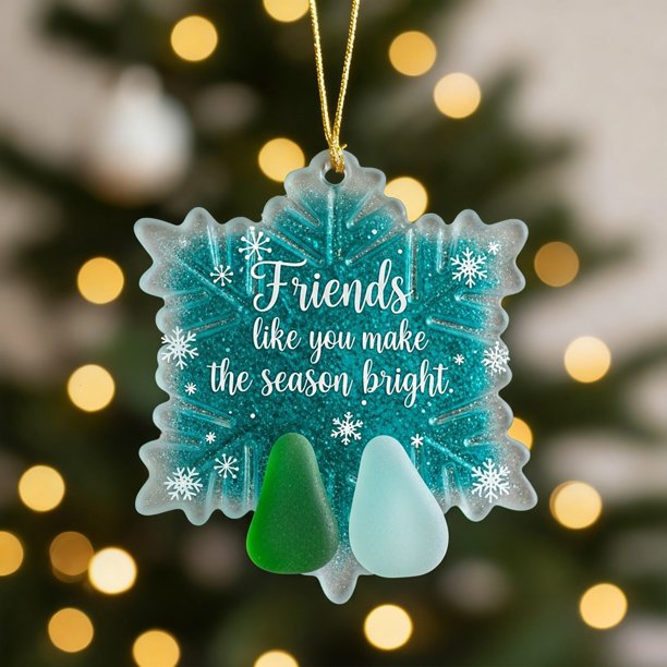 Adornos de Vidrio Marino, Esferas Decorativas, Decoraciones Colgantes con Lazo, Material Duradero para Árbol de Navidad, Decoración para la Temporada Festiva.