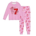 thumbnail image 3 of SonxaHe Toddler Boy Valentine's Day Outfits Six Seven Print Long Sleeve Soft Tshirt Pants Sleepwear Loose Comfy Nightwear Outfits Pink,Sized 4-5, 3 of 3