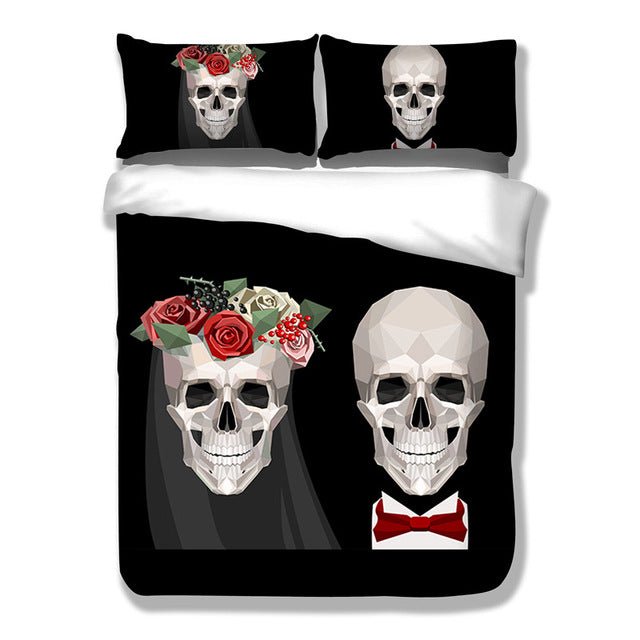 Juego de cama boda calavera
