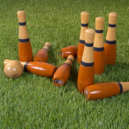 Hey! Play! - Wooden Lawn Bowling Game - Red/Gray