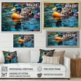 thumbnail image 4 of Designart "Nature in Art Nouveau Style" Animals Framed Wall Art Decor - Modern Farmhouse Blue Duck Hallway Framed Wall Art Decor, 4 of 6