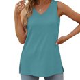 thumbnail image 4 of Yghzkop Womens Tank Tops V Neck Loose Fit Basic T-Shirts Casual Summer Lightweight Breathable Tops Trendy Solid Color Side Split Sleeveless Shirts Blouse, 4 of 7