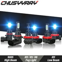 CHUSYYRAY 9005 H11 H11 LED Front Headlight High Low Beam Fog Light Bulbs Kit 8000K Ice Blue 6x