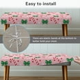 thumbnail image 5 of Yuyamidu Pink Christmas Bench Cover for Dining Table Non Slip Removable Bench Slipcover with Elastic Edge Breathable Rectangle Seat Protector Gift for Friends, 5 of 8