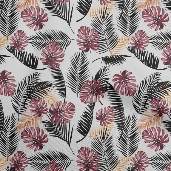oneOone Polyester Spandex Light Gray Fabric Tropical Dress Material Fabric Print Fabric By The Yard 56 Inch Wide