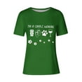thumbnail image 4 of Lilgiuy National Pet Day Dog Paw Heart Graphic Tees for Women Cute Dog Mom Graphic T-Shirts Casual Solid Color Short Sleeve Loose Tshirt Blouse Tops for Work School Office(Green,2XL), 4 of 4