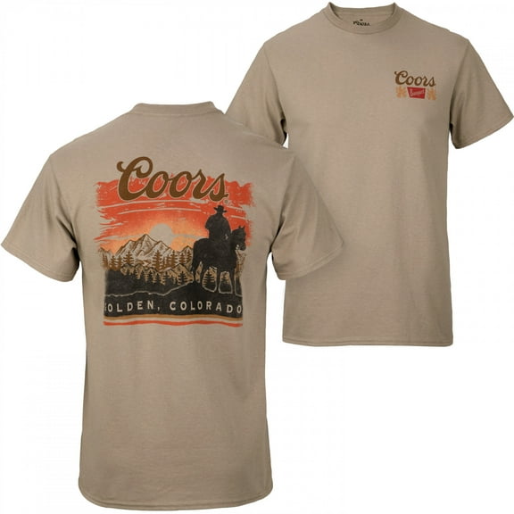 Coors Sunset in Golden Colorado Sandy Colorway Front/Back Print T-Shirt-XLarge