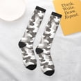 thumbnail image 5 of Knee High Socks for Women Men Athletic - Camouflage Grey White Thigh-High Black Sole Comfort Breathable Long Socks for Casual Travel Running, 5 of 7