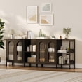 thumbnail image 6 of Sideboard Buffet Cabinet with Storage 39.4'',Accent Storage Cabient with Glass Doors,Two Golden Metal Handles,Modern Sideboard Cabinet Decorative Cabinet Wooden Storage Cabinet for Living Room, 6 of 8