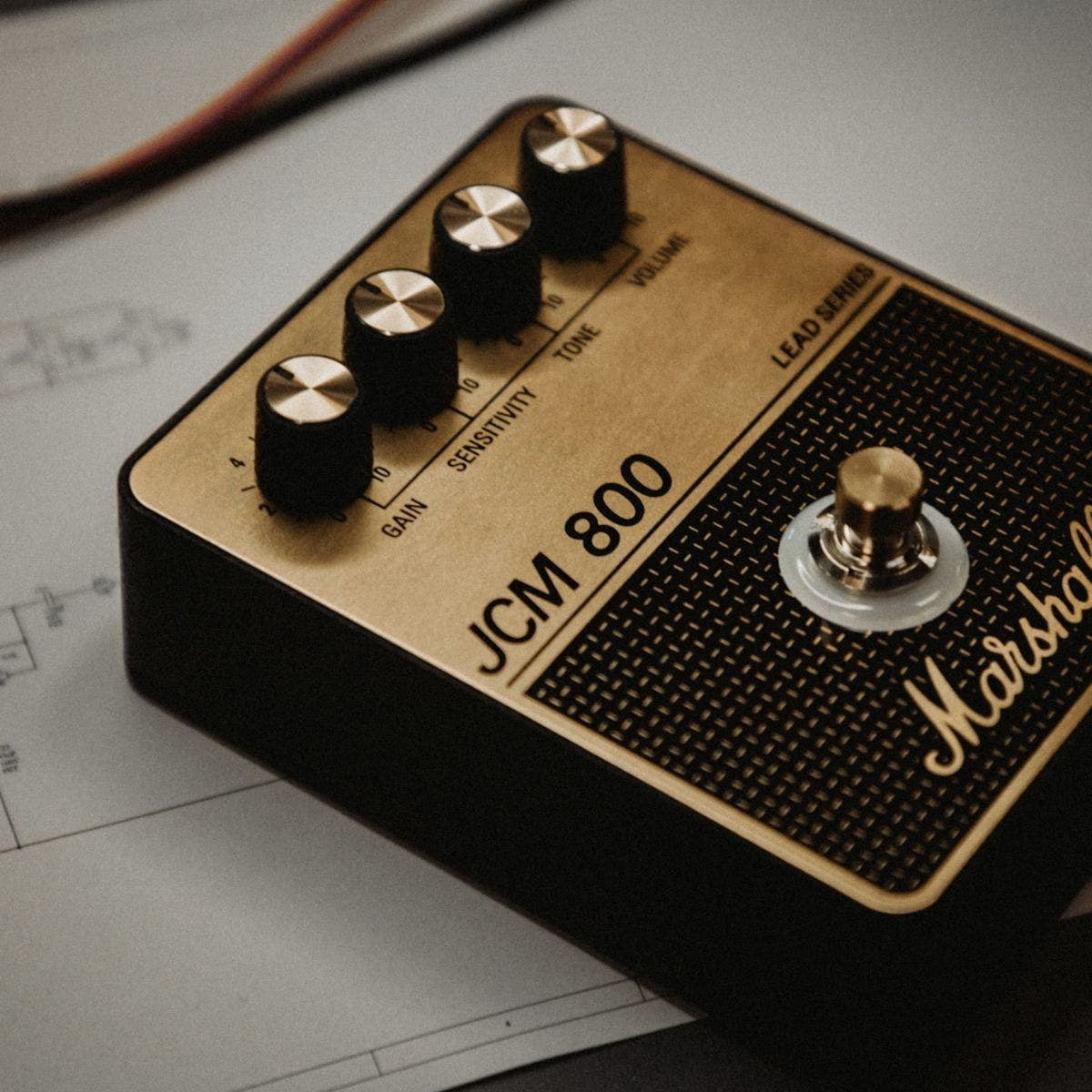 Marshall JCM800 Gain and Distortion Effects Pedal Black and Gold