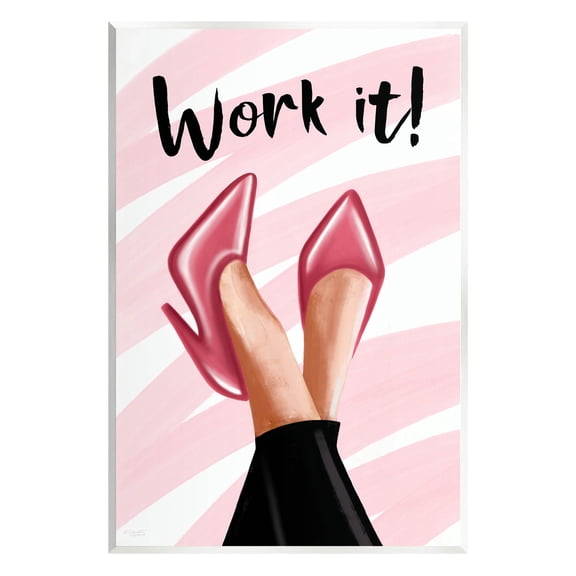 Stupell Industries Work It Fashion Heels Graphic Art Unframed Art Print Wall Art, Design by Elizabeth Tyndall