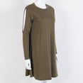 thumbnail image 3 of KOMOO Women Summer Short Mini Dress, Solid Color Round Neck Off-Shoulder Long Sleeve Dress Casual Cotton T-Shirt Dress, 3 of 7