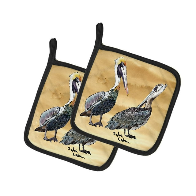 ""Caroline'S Treasures Pelican Par De Agarraderas Para Ollas 8408Pthd 7.5Hx7.5W Multicolor""