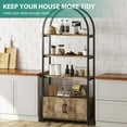 thumbnail image 5 of 71.5" Tall 4-Tier Arched Bookcase with Doors Storage, Industrial Book Shelf with Studry Metal Frame and Open Shelves, for Office, 5 of 6