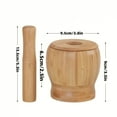 thumbnail image 6 of Garlic Mortar and Pestle Premium Bamboo 1 Set Effortless Spice Grinder for Garlic Herbs Chili Rust-resistant Kitchen Tool, 6 of 6
