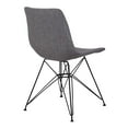 thumbnail image 2 of Armen Living Palmetto Contemporary Dining Chair in Charcoal Fabric with Black Metal Legs, 2 of 7