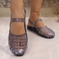 thumbnail image 4 of Shrysg Women's Jelly Closed-Toe Flat Sandals PVC Lightweight Breathable Adjustable Strap Casual Summer Beach Shoes Navy, 4 of 9