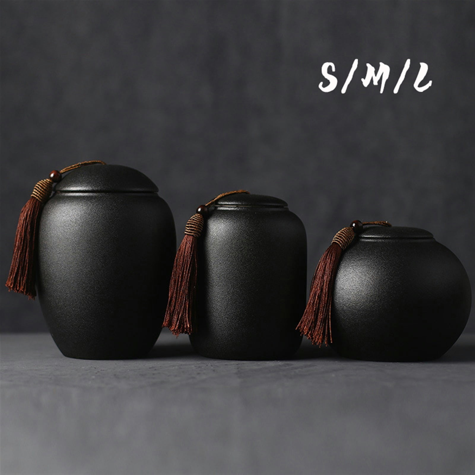 Black Ceramics Ash Urn Sealed Cremation Funeral Ashes Keepsake Small Animals Pet Dog Cat Memorial Suitable Burial