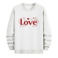 thumbnail image 2 of Mens Sweatshirt Love Heart Printed Fashion Valentines Pullover Tops Loose Fit Casual Holiday Couple Outfits (2XL, White #H), 2 of 6
