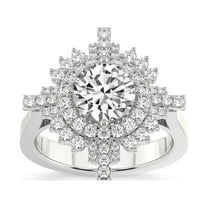 Round Shape 1 Carat IGI Certified Lab Grown Diamond Ring | 14K White Gold | Sunshine Halo Lab Diamond Engagement Ring | FG-VS1-VS2 Quality Friendly Diamonds