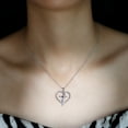 thumbnail image 4 of Rosec Jewels Natural Blue Sapphire Cross Heart Necklace for Women - AAA Quality - Ready to Gift for Christmas, 925 Sterling Silver, 4 of 8