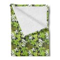 thumbnail image 2 of Sage Soft Flannel Fleece Blanket, Fresh Nature Theme Wildflowers Leaves Bloom Foliage Nostalgia Vintage Abstract, Cozy Plush for Indoor and Outdoor Use, 50" x 60", Green Black White, by Ambesonne, 2 of 5