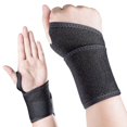 thumbnail image 2 of Muñequera atlética ajustable para hombres y mujeres, soporte para túnel carpiano, tendinitis, levantamiento de pesas, (negro / 1 par) Feliz Sencillez, 2 of 5