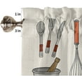 thumbnail image 5 of 84 Inch Long Tier Curtains for Kitchen, Cartoon Kitchen Utensils Pots and Pans Bathroom Window Curtains Rod Pocket Short Curtains Window Treatment Tiers for Living Room Farmhouse 2 Panels, 5 of 5