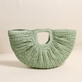 thumbnail image 6 of Trendy Straw Basket Shopper Bag Evening Purse Woven Clutch Summer Travel Handbag for Ladies, 6 of 17