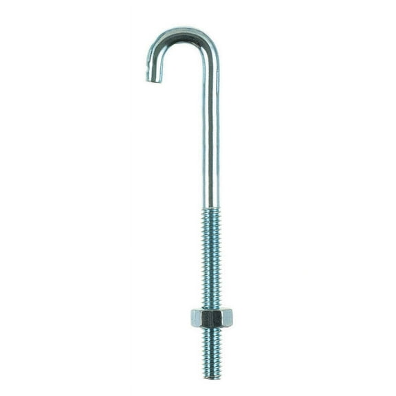 Hampton 02-3459-856 Steel 125 lbs. Capacity J-Bolt 1/4 x 4 in. (Pack of 10)