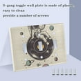thumbnail image 3 of Yayeee Toggle Light Switch Wall Plate 3-Gang 6.37"x4.48" Decorative Outlet Cover, Beige Astronaut Planet, 3 of 7