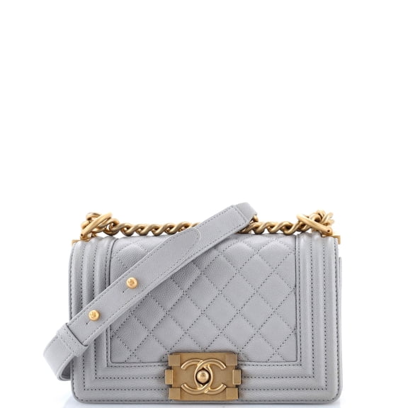 Pre-Owned Boy Flap Bag Quilted Caviar Small By Rebag