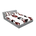 thumbnail image 2 of Ambesonne Ethnic Fitted Sheet & Pillow Sham Set, Geisha Dolls Folkloric, Queen, Black Red, 2 of 2