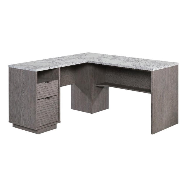 Pemberly Row Bureau en Bois Manufacturé en Forme de L Finition Chêne Cendré
