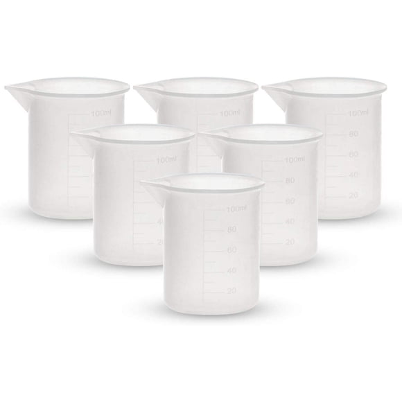 100ml Silicone Measuring Cups for Resin Mixing, Gartful 6PCS Mixing Cups for Epoxy Resin, Jewelry Casting Molds, Acrylic Paint, Reusable Non-Stick Pouring Tools