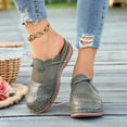 thumbnail image 2 of Mules for Women Thick Sole Orthopedic Sandals Splice Leather Closed Round Toe Hollow out Slip on Slides Walking Shoes Green Size 9.5, 2 of 6