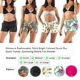 thumbnail image 7 of Women’s Solid Bright Colored Quick Dry Swim Trunks, Swimwear, Bathing Suits, Swimming Shorts for Women, Tropical White, Large, 7 of 7