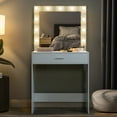 thumbnail image 6 of Tcbosik 54.3" Vanity Desk, Makeup Table with Lighted Mirror and Storage Drawer, Dressing Table for Bedroom, White, 6 of 6