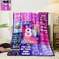 thumbnail image 4 of 8 Year Old Girl Birthday Gift 8th Birthday Decorations Blanket for Girls,Birthday Gifts for Girls Throw Blanket Crown Flowers Birthday Gifts for Kids Rainbow Throw Blanket Gifts for Girls,50"x40", 4 of 6