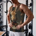 thumbnail image 5 of KLL Palatial Style Flower Rabbit Print Men's Muscle Gym Workout Stringer Tank Tops Bodybuilding Fitness T-Shirts Tank Tops Men-X-Large, 5 of 7