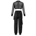 thumbnail image 2 of YONGHS Kids Girls 2 Piece Hip Hop Street Dance Costume Outfits Sweatshirt Pants Tracksuit Sportswear Black 10, 2 of 6